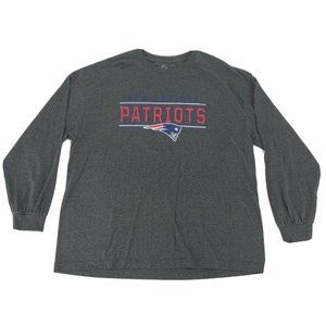 Men's Majestic NFL New England Patriots Long Sleeve T-Shirt‎ Gray 2XL